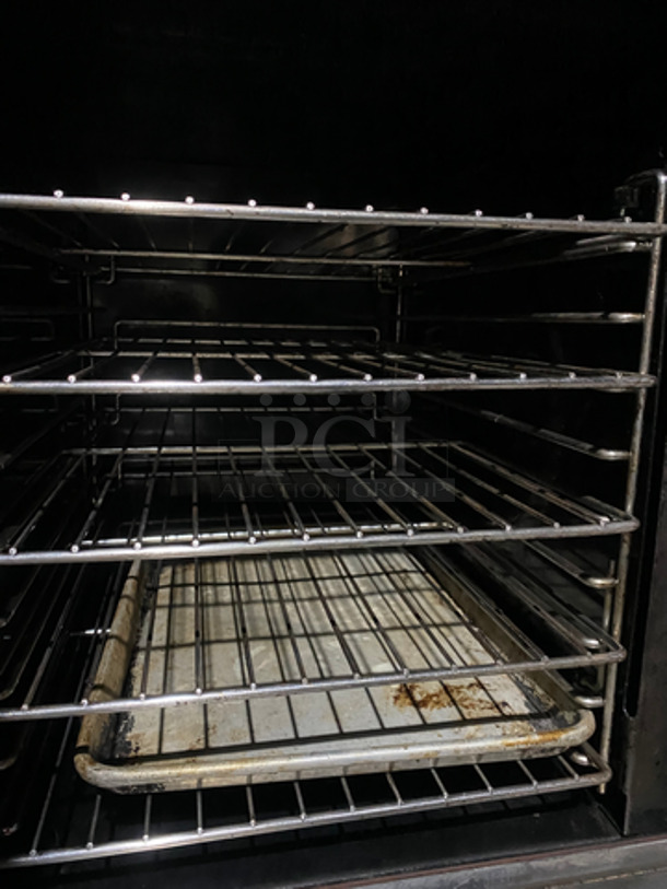 NICE! Garland Commercial Electric Powered Double Deck Convection Oven! With View Through Doors! Metal Oven Racks! Stainless Steel! On Legs! 2x Your Bid Makes One Unit! Model: MASTER450 SN: 0102CJ0469 - Image 6 of 9