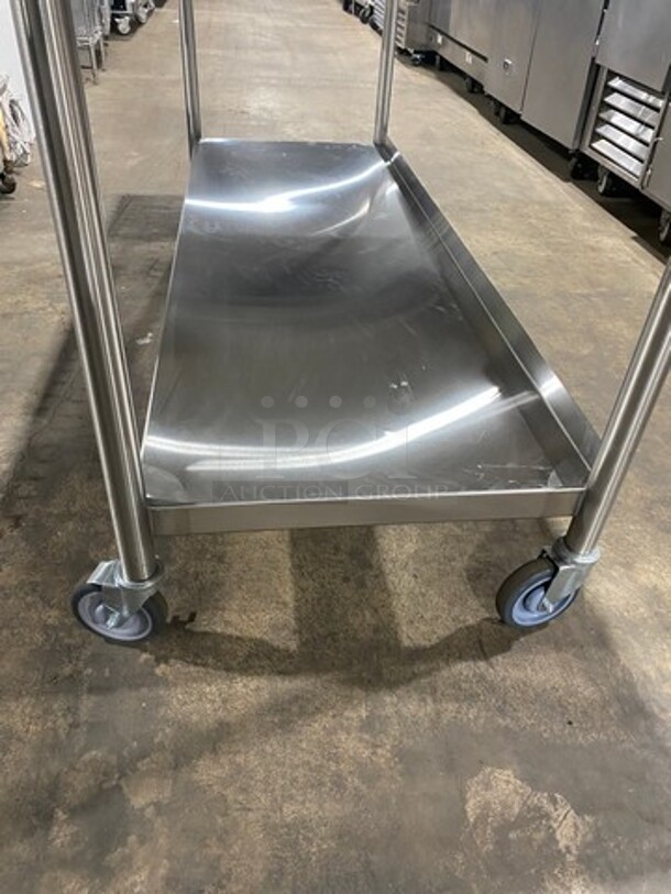 NEW! Emi Solid Stainless Steel Work Top/ Prep Table! With Back Splash! HEAVY GAGE!  With Storage Space Underneath! On Casters! - Image 6 of 8