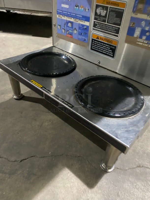Bunn Commercial Countertop Dual Coffee Brewing Machine! With 4 Coffee Pot Warming Stations! All Stainless Steel! On Small Legs! Model: AXIOM2/2TWIN SN: AXTN012827 120/208/240V 60HZ 1 Phase - Image 6 of 9
