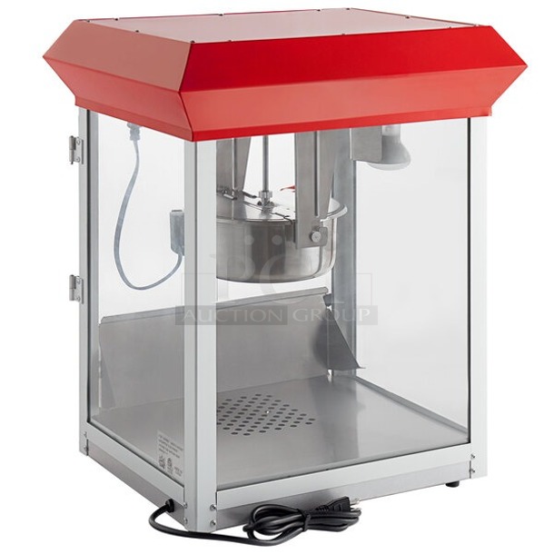 BRAND NEW SCRATCH & DENT! Carnival King PM850 8 oz. Commercial Popcorn Machine / Popper - 120V, 850W. Glass windows are broken. Unit is still in original packaging. 	 - Image 1 of 2