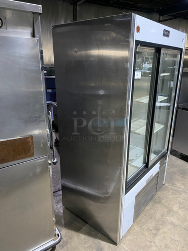 Leader Commercial Refrigerated 2 Door Reach In Merchandiser! With Sliding View Through Doors! With Poly Coated Racks! Stainless Steel Body! Model: LS48SC SN: PV08C2002 115V 60HZ 1 Phase - Image 5 of 10