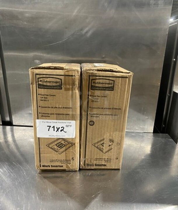 NEW! IN THE BOX! Rubbermaid Yellow Poly 1/4 Size Food Pan Lids! 2x Your Bid! - Image 1 of 7