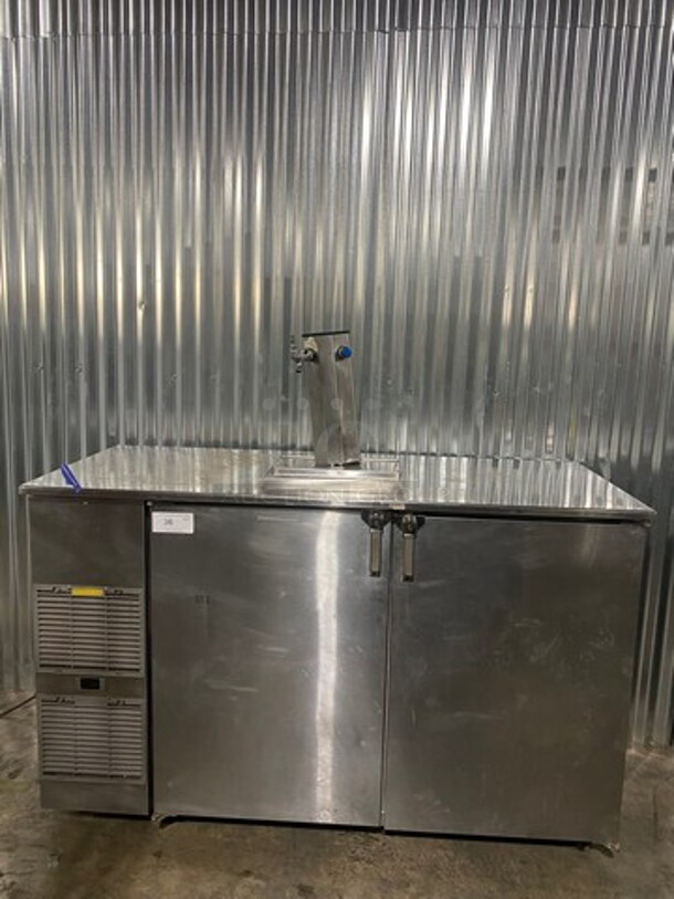 Glastender 2 Door Bar Back Cooler! With Poly Coated Racks! All Stainless Steel! On Commercial Casters! MODEL KC60LISS SN:134154850N 120V 1PH