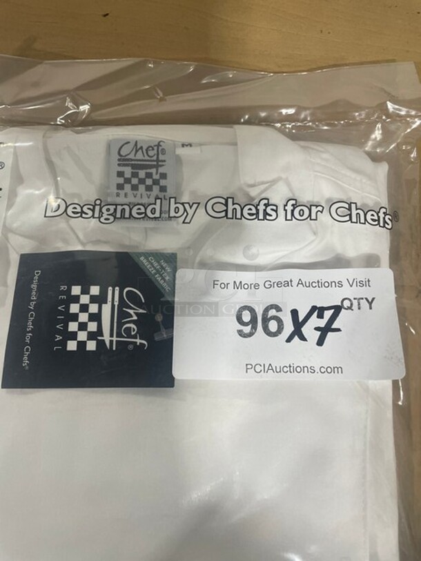 Chef Revival Classic Jacket Push-Thru Button! Size Medium!  7x Your Bid! - Image 1 of 4