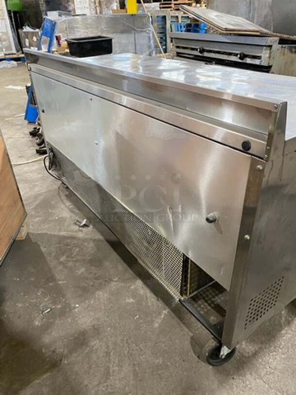 True Commercial 3 Door Refrigerated Lowboy/Worktop Cooler! With Backsplash! All Stainless Steel! On Legs! Model: TWT72 SN: 8048954 115V 60HZ 1 Phase! Working When Removed! - Image 3 of 8