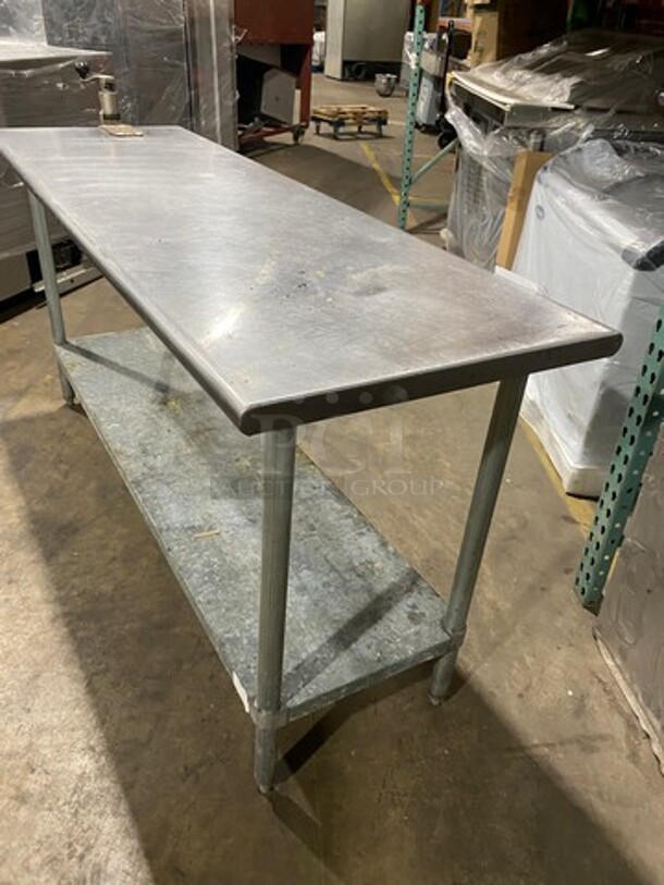 Solid Stainless Steel Work Top/ Prep Table! With Mounted Can Opener! With Storage Space Underneath! On Legs! - Image 4 of 9