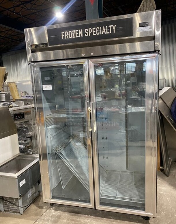 True 2 Door Reach In Cooler Merchandiser! With View Through Doors! With Poly Coated Racks! Model: TA2F2G 208-230V 1PH