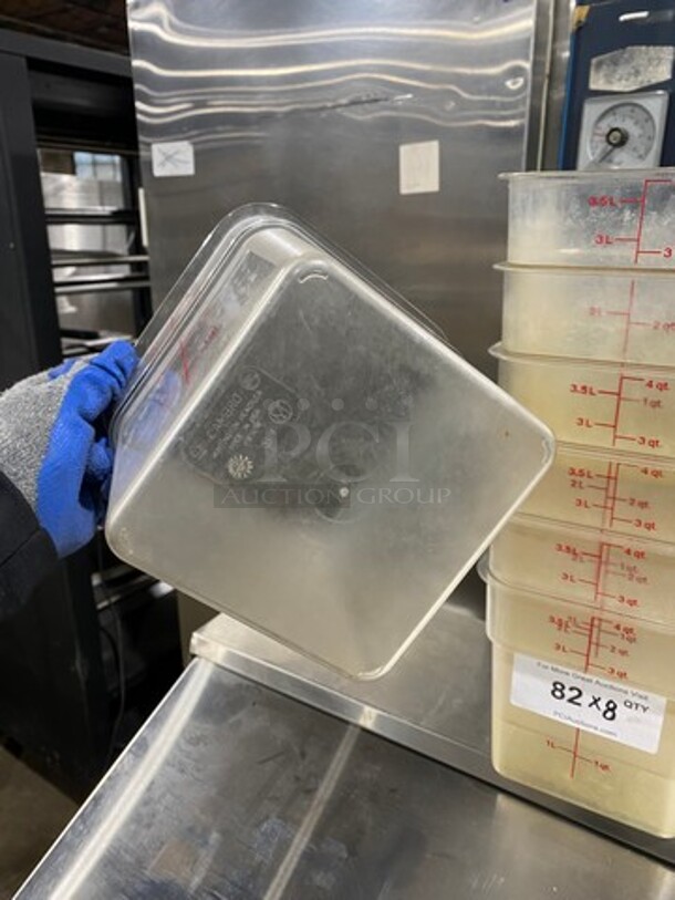 Cambro 4Qt Clear Poly Food Containers! 8x Your Bid! - Image 7 of 8
