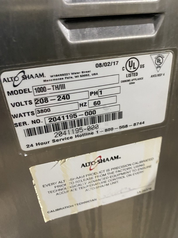  Alto Shaam 750-TH/III Stainless Steel Commercial Cook N Hold Oven on Commercial Casters! MODEL:1000-TH/lll 208 Volts, 1 Phase. - Image 5 of 8