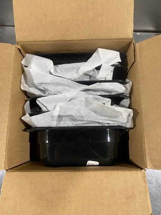 NEW! IN THE BOX! Carlisle Black Poly 1/9x2.5" Food Containers! - Image 3 of 7