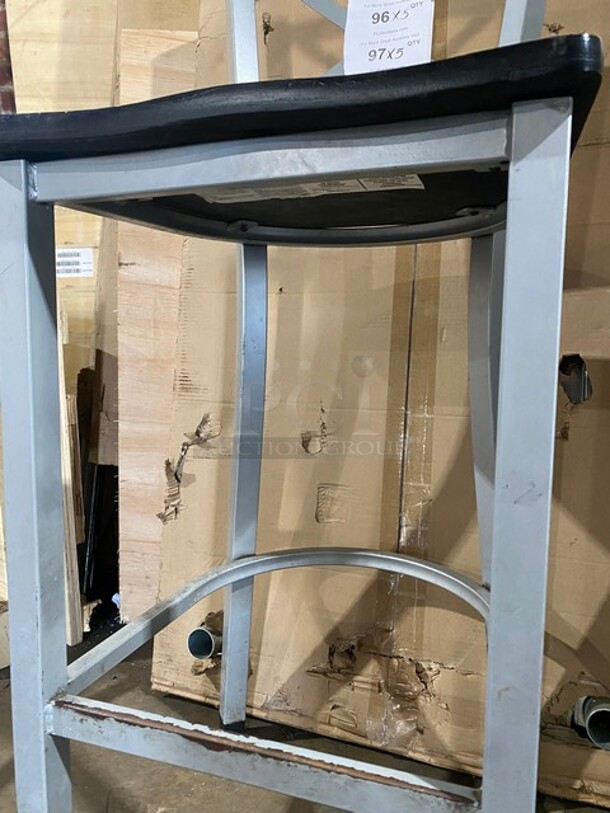 Commercial Metal Framed Bar Chair! With Wooden Seat! 5X Your Bid!  - Image 6 of 7