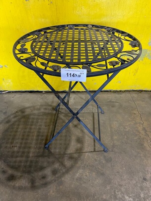 Black Metal Foldable Patio Tables! 10x Your Bid! - Image 1 of 4
