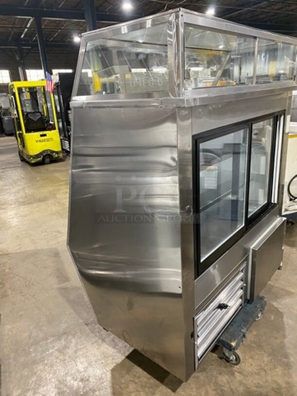 2011 Cool Tech Commercial Refrigerated Deli Display Case Merchandiser! With Slanted Front Glass! With Sliding Rear Access Glass Doors! All Stainless Steel! Model: CMPH48SD SN: 113342 120V - Image 4 of 10