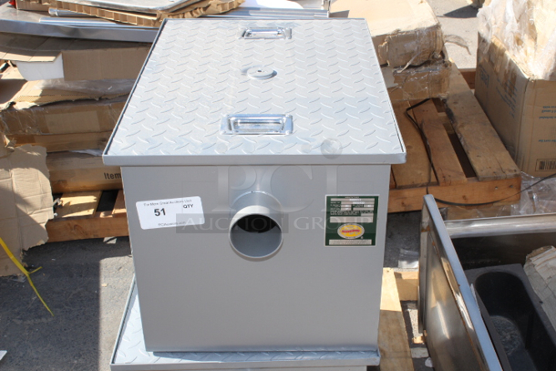 BRAND NEW SCRATCH & DENT! Regency 600GT20 40 lb. 20 GPM Grease Trap with 3" Non-Threaded Connections - Image 6 of 7