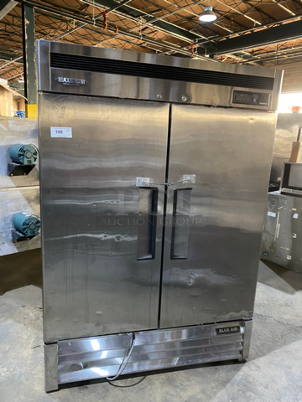Turbo Air Commercial 2 Door Reach In Cooler! All Stainless Steel! NOT TESTED! Model: MSR49NM SN: NR49310084 110/120V 60HZ 1 Phase