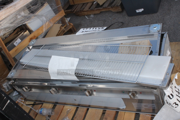 BRAND NEW SCRATCH & DENT! ServIt Four Pan Open Well Electric Steam Table with Partially Enclosed Base - 208/240V, 3000W. SERIAL #: 2023100943024 Out of original packaging. Partially enclosed base in missing two panels.  - Image 2 of 3