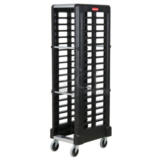 BRAND NEW SCRATCH & DENT! Rubbermaid FG331700BLA ProServe 18 Pan Black Max System End Load Steam Table Pan Rack - Unassembled