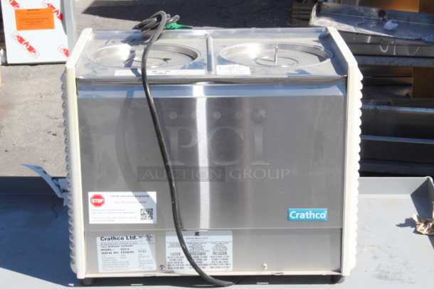 BRAND NEW SCRATCH & DENT! Crathco D25-4 Classic Bubbler Series Double 5 Gallon Bowl High Impact Plastic Refrigerated Beverage Dispenser. Missing the Bowls. S/N: T539095 - Image 4 of 6