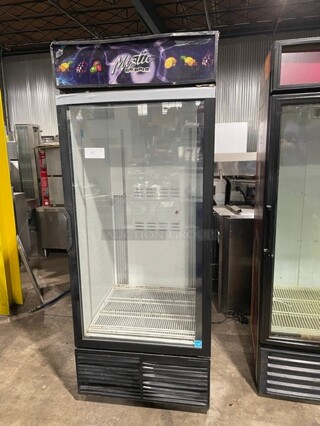 Habco Commercial Single Glass Door Reach In Refrigerator Merchandiser! With Poly Coated Racks! Model: ESM28!