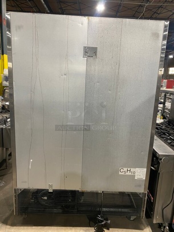 Bison Stainless Steel Commercial 2 Door Reach In Cooler! With Poly Coated Racks! On Commercial Casters!  - Image 3 of 8