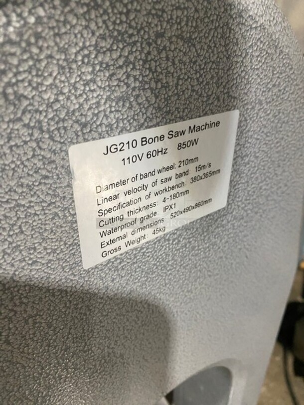 WOW! All Stainless Steel Countertop Bone Saw Machine! Model JG210! 110V!  - Image 5 of 9