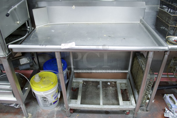 Stainless Steel Right Side Clean Dish Table For Pass-Thru Dishwasher With Glass Rack Storage Underneath. 