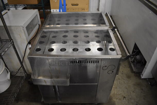 2 Metal Carts w/ Push Handle on Commercial Casters. 30x18x31.5. 2 Times Your Bid!
