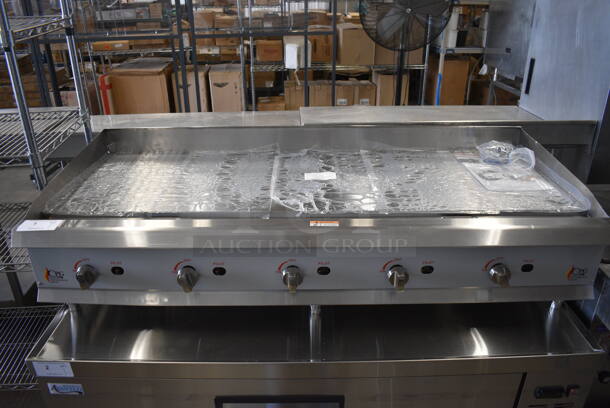 BRAND NEW SCRATCH AND DENT! CPG Model 351GMCPG60NL Stainless Steel Commercial Countertop Natural Gas Powered Flat Top Griddle. 150,000 BTU. 60x30x16 - Image 1 of 9