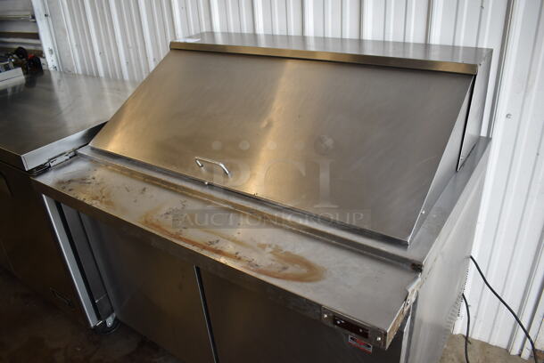 Adcraft SLM-2D Stainless Steel Commercial Sandwich Salad Prep Table Bain Marie Mega Top on Commercial Casters. 115 Volts, 1 Phase. 47x34x46.5. Tested and Powers On But Does Not Get Cold - Image 2 of 9