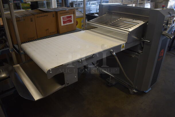 2019 Ram Model Q670/1400 Stainless Steel Commercial Floor Style Reversible Dough Sheeter on Commercial Casters. 220 Volts, 3 Phase. 122x40x49 - Image 3 of 11