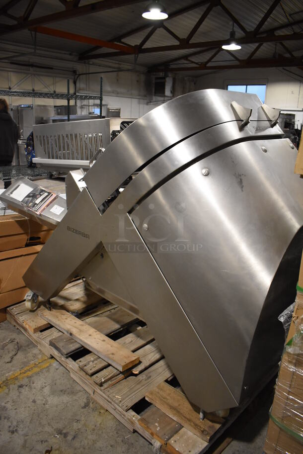 HARD TO FIND! Bizerba A510 Stainless Steel Commercial Floor Style Fully Automatic Industrial Slicer Stacker on Commercial Casters. Goes GREAT w/ Lot # 203! Retail Price $89,000! 208 Volts, 3 Phase. 84x32x60 - Image 5 of 12
