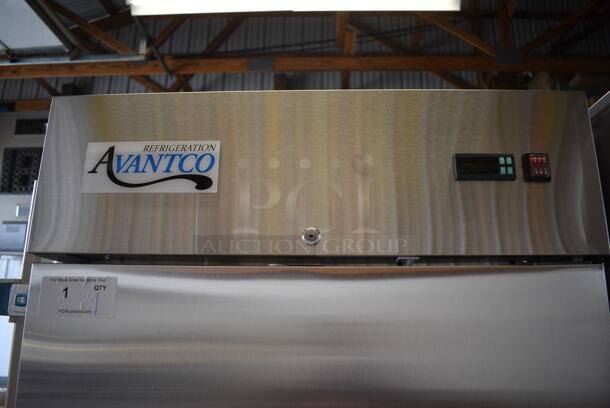 BRAND NEW SCRATCH AND DENT! Avantco Model 178A19FHC Stainless Steel Commercial Single Door Reach In Freezer w/ Poly Coated Racks on Commercial Casters. 115 Volts, 1 Phase. 29x26x77.5. Tested and Working! - Image 4 of 8