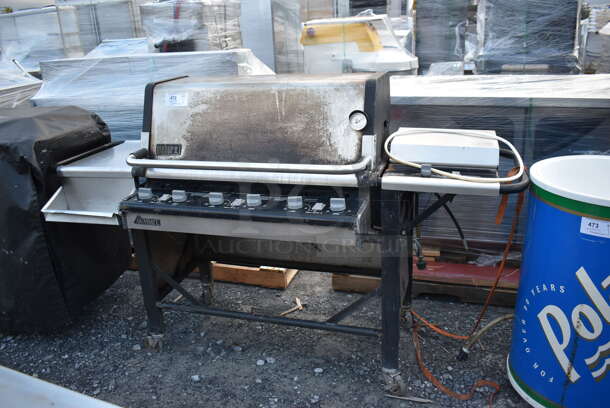 Weber Summit Metal Outdoor Propane Gas Powered Grill w/ Right Side Single Burner Range on Commercial Casters. 78x29x48 - Image 3 of 12