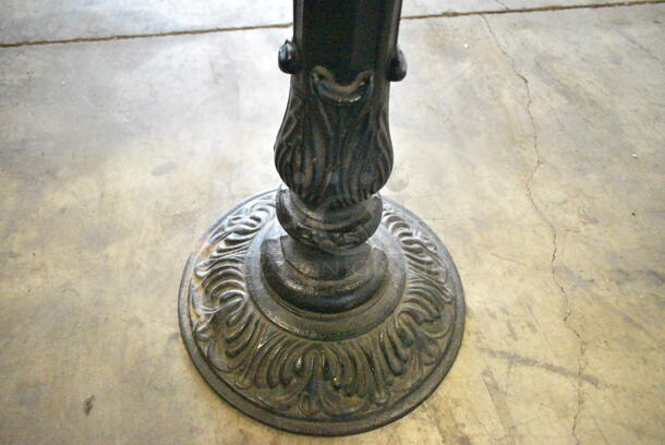 2 Round Tables on Ornate Black Metal Table Base. 24x24x30, 18x18x29. 2 Times Your Bid!  - Image 4 of 7