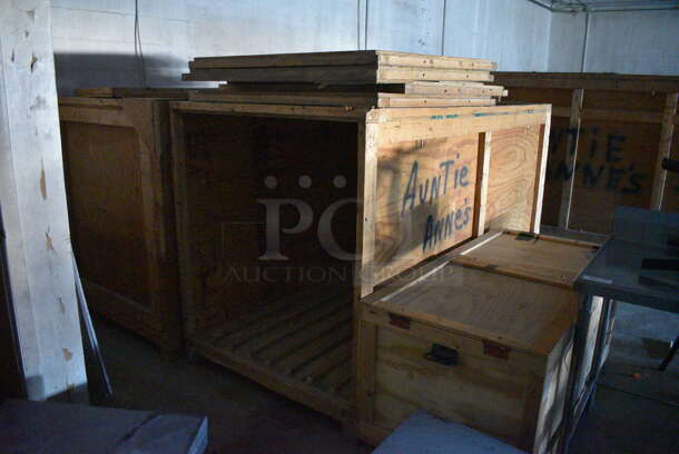 ALL ONE MONEY! Lot of 4 Wooden Boxes / Crates. 31x61x28.5. 102x48x58. 53x154x69.5 - Image 6 of 10