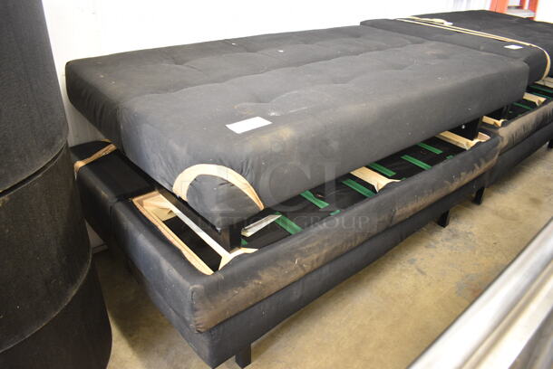 3 Black Futons. 67x39x15. 3 Times Your Bid!