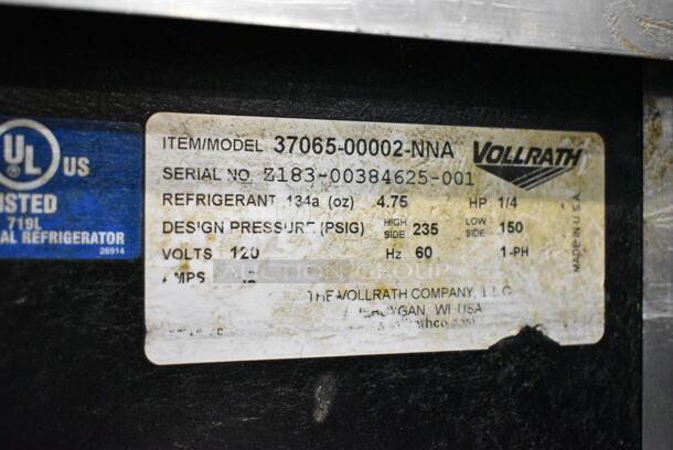 Vollrath 37065-00002-NNA Stainless Steel Commercial Refrigerated Buffet Station on Commercial Casters. 120 Volts, 1 Phase.  Tested and Powers On But Does Not Get Cold - Image 6 of 6