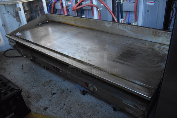 Keating Miraclean 72.BFLD Stainless Steel Commercial Countertop Natural Gas Powered Flat Top Griddle. 72x32x17 - Image 1 of 6