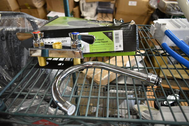 ALL ONE MONEY! Tier Lot of 3 Sink Accessories Including Regency 600FD46G Regency Deck-Mounted Faucet with 4" Centers and 6" Swivel Gooseneck Spout, Handles No Faucet and Hoses - Image 3 of 9