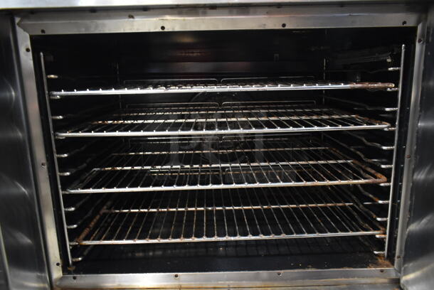 Hobart Stainless Steel Commercial Full Size Convection Oven w/ View Through Door, Solid Door, Metal Oven Racks and Thermostatic Controls.  - Image 4 of 7