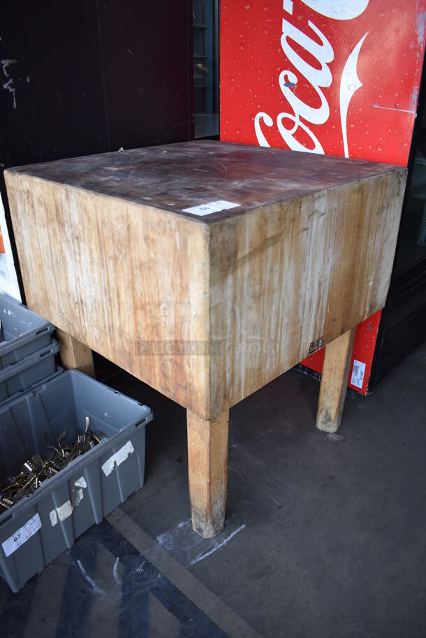 John Boos Wooden Butcher Block Meat Cutting Station. - Image 2 of 5