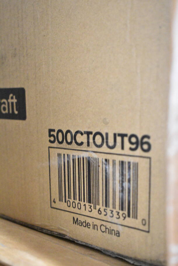 PALLET LOT of 29 BRAND NEW Boxes Including 707160HL Sabert Catering Pop-Top 14 3/8" Square Clear PET Hinged Lid for 160 oz. Square Bowl - 30/Case, 3 Box 347SP6CL Visions Florence 6" Square Clear Plastic Plate - 120/Case, 707801C Sabert Catering Pop-Top 80 oz. Clear PET One-Compartment Square Bowl - 50/Case, 2 Box 129MCR32B Choice 32 oz. Black Round Microwavable Heavy Weight Container with Lid 7 1/4" - 150/Case, 795PTOKFT1 Choice Kraft Microwavable Folded Paper #1 Take-Out Container 4 3/8" x 3 1/2" x 2 1/2" - 450/Case, 2 Box G4600XR Can Liners, 612P527 Choice 7" Clear Round Plastic Dome Lid - 500/Case, 3 Box 395SP08 EcoChoice Compostable Sugarcane / Bagasse 8" x 8" Square Plate - 400/Case, 7071602C Sabert Catering Pop-Top 160 oz. Clear PET Two-Compartment Square Bowl Set - 30/Case, 707802C Sabert Catering Pop-Top 80 oz. Clear PET Two-Compartment Square Bowl - 50/Case, HP4004743 Manitowoc Ice 4004743 Curtain, Water, Vac Form, 500CTOUT96 Choice 96 oz. Beverage Take-Out Container - 25/Case, 500TO883C3 Choice 8" x 8" x 3" Microwaveable 3-Compartment Black / Clear Plastic Hinged Container - 100/Case, 394360XL Noble Products Clear Powdered Disposable Vinyl Gloves for Foodservice - Extra Large - 1000/Case. 29 Times Your Bid! - Image 11 of 12