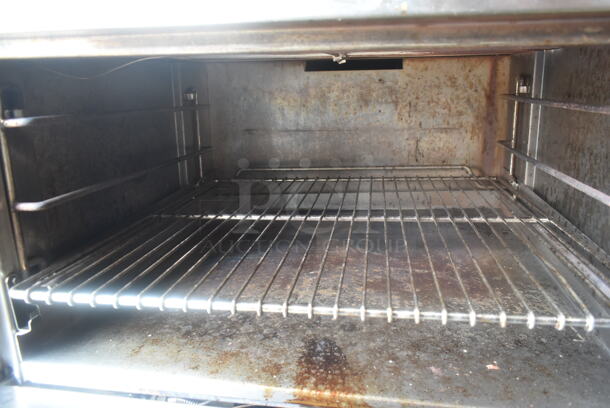 Jade Range Stainless Steel Commercial Natural Gas Powered 2 Tier 6 Burner Range w/ Oven, Salamander Cheese Melter and Back Splash. - Image 7 of 8