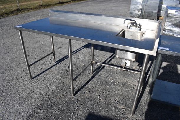Stainless Steel Table w/ Sink Basin, Faucet and Handles. 72x30x41. Bay 10x14x10 - Image 1 of 4