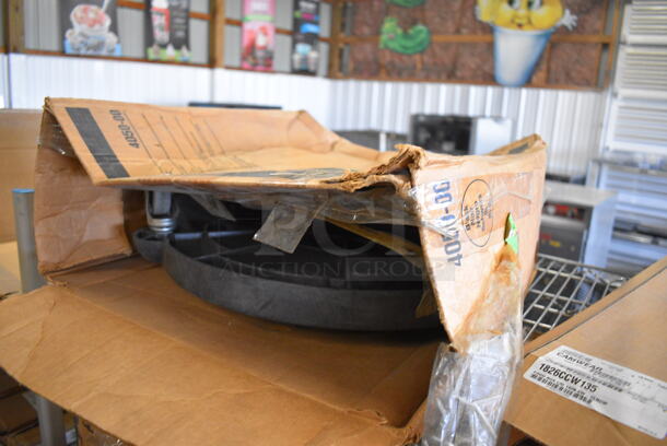 BRAND NEW IN BOX! Rubbermaid Black Poly Trash Can Dolly on Commercial Casters. 20x21x6 - Image 5 of 6
