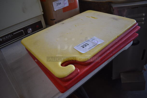 6 Cutting Boards; Yellow and 5 Red. 18x12x0.5. 6 Times Your Bid!
 - Image 3 of 4