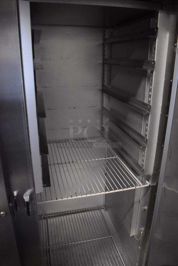 Traulsen G20010 ENERGY STAR Stainless Steel Commercial 2 Door Reach In Cooler on Commercial Casters. 115 Volts, 1 Phase. 52x35x83.5. Tested and Powers On - Image 7 of 7