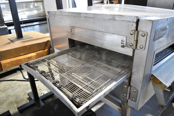 Lincoln Impinger 1132-002-U-K1841 Stainless Steel Commercial Floor Style Electric Powered Conveyor Pizza Oven w/ Under Shelf on Commercial Casters. 208 Volts, 3 Phase. - Image 10 of 10