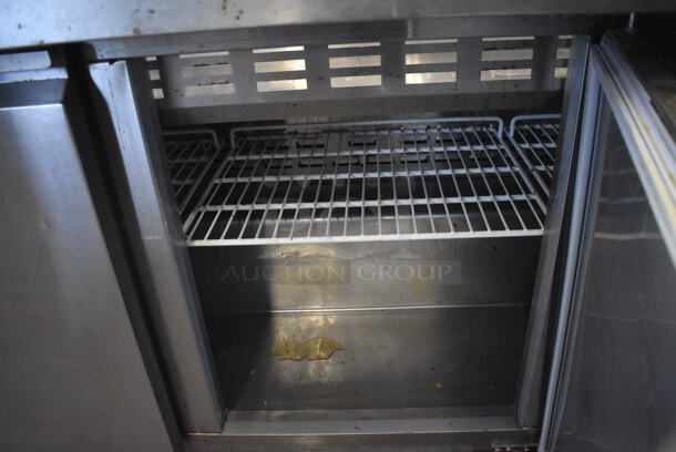 Avantco 178SCLM3 Stainless Steel Commercial Sandwich Salad Prep Table Bain Marie Mega Top on Commercial Casters. 115 Volts, 1 Phase. 70x32x47. Tested and Powers On But Does Not Get Cold - Image 4 of 7