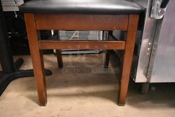 Wooden Dining Height Chair w/ Black Seat Cushion. - Image 4 of 4
